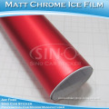 Guarantee 3 Years Air Free Stretchable Ice Red Vinyl Matte Chrome Film